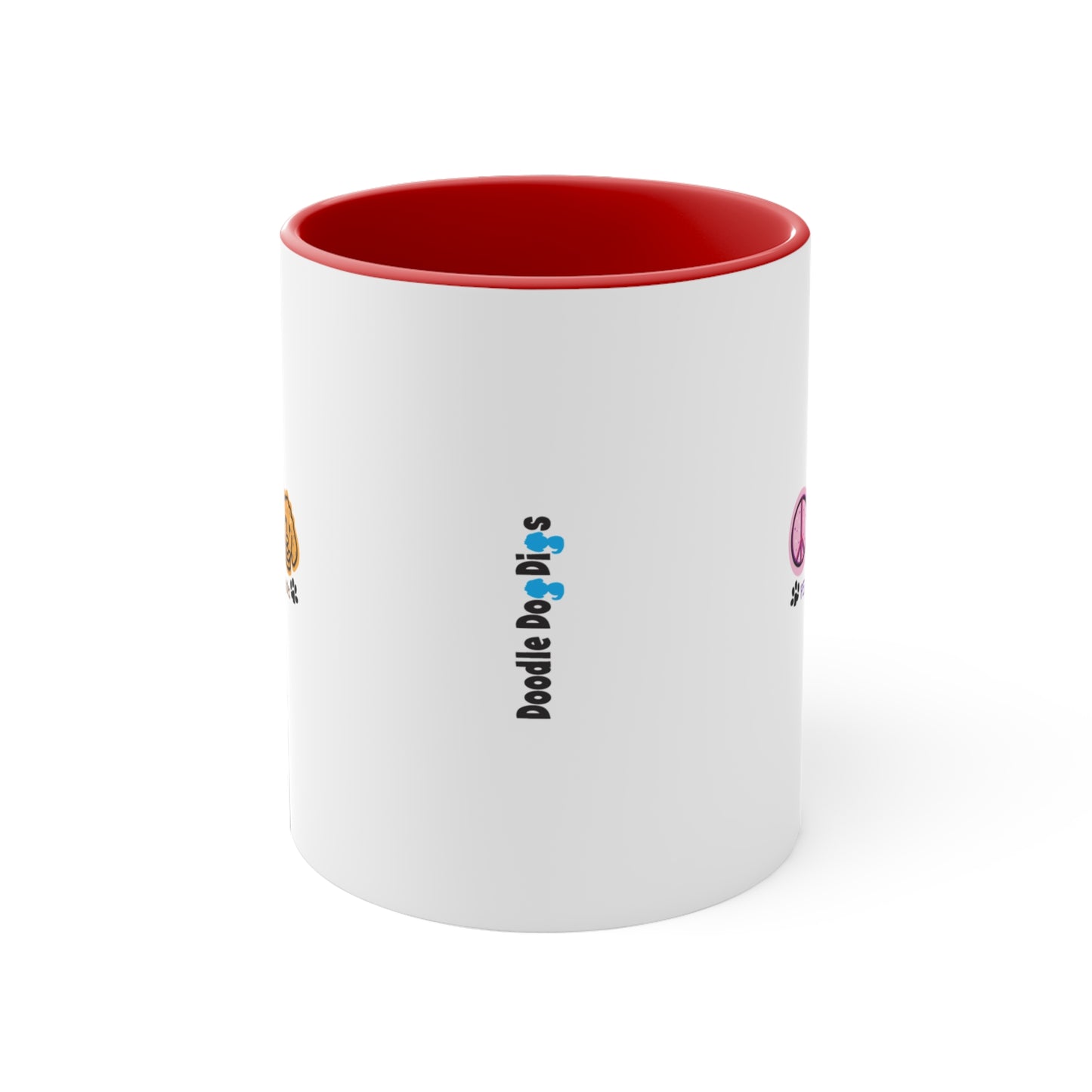 Peace, Love, and Doodles Accent Coffee Mug, 11oz