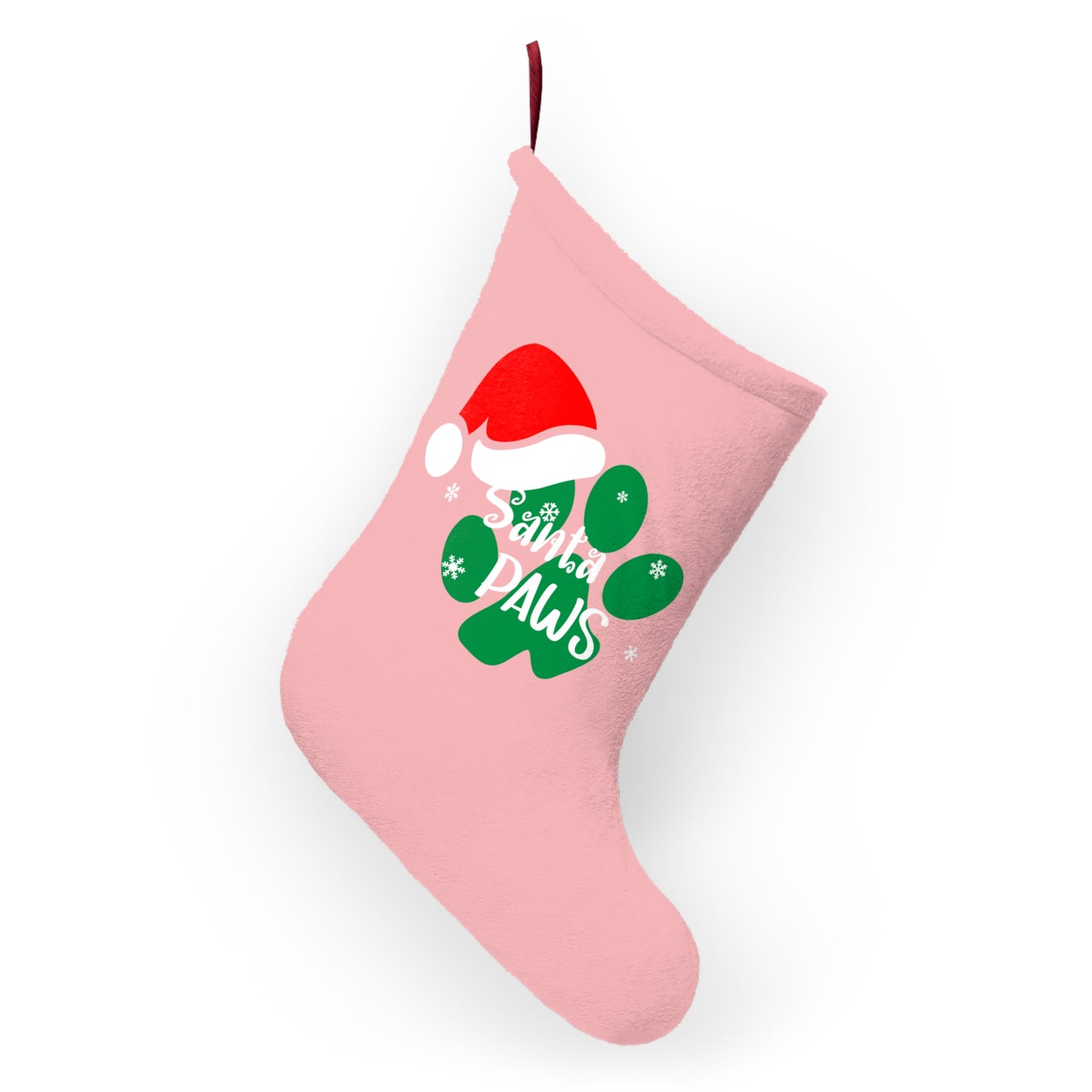 Stocking Santa Paws (Pink) – Festive Holiday Decor