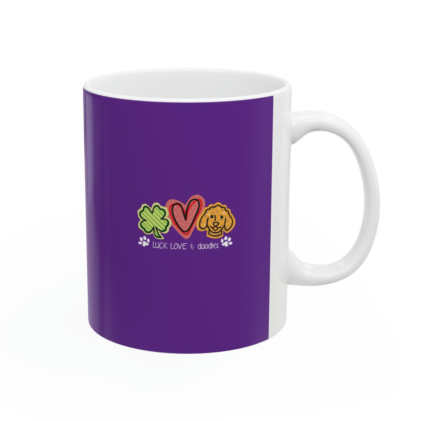 Luck, Love & Doodles Ceramic Mug, 11oz