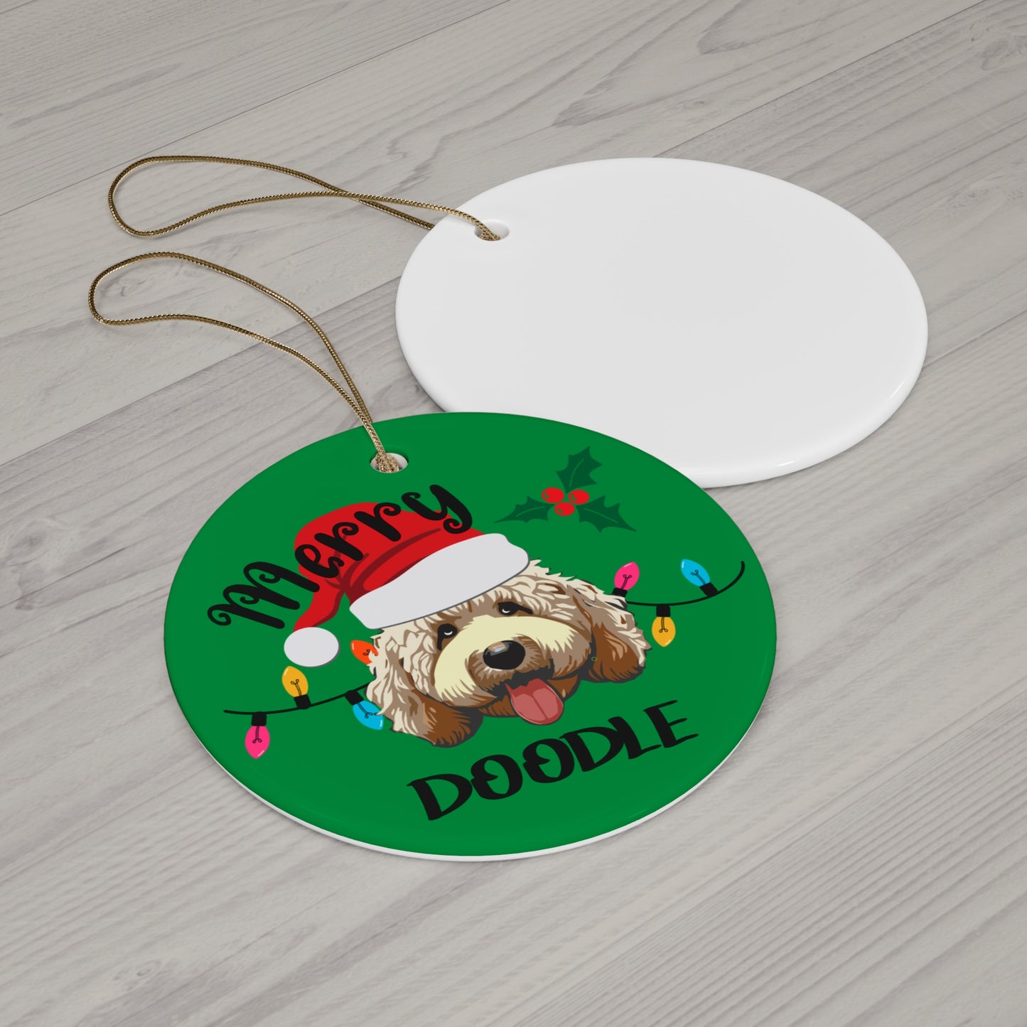 Ceramic Ornament Merry Doodle - Adorable Holiday Decor for Doodle Lovers