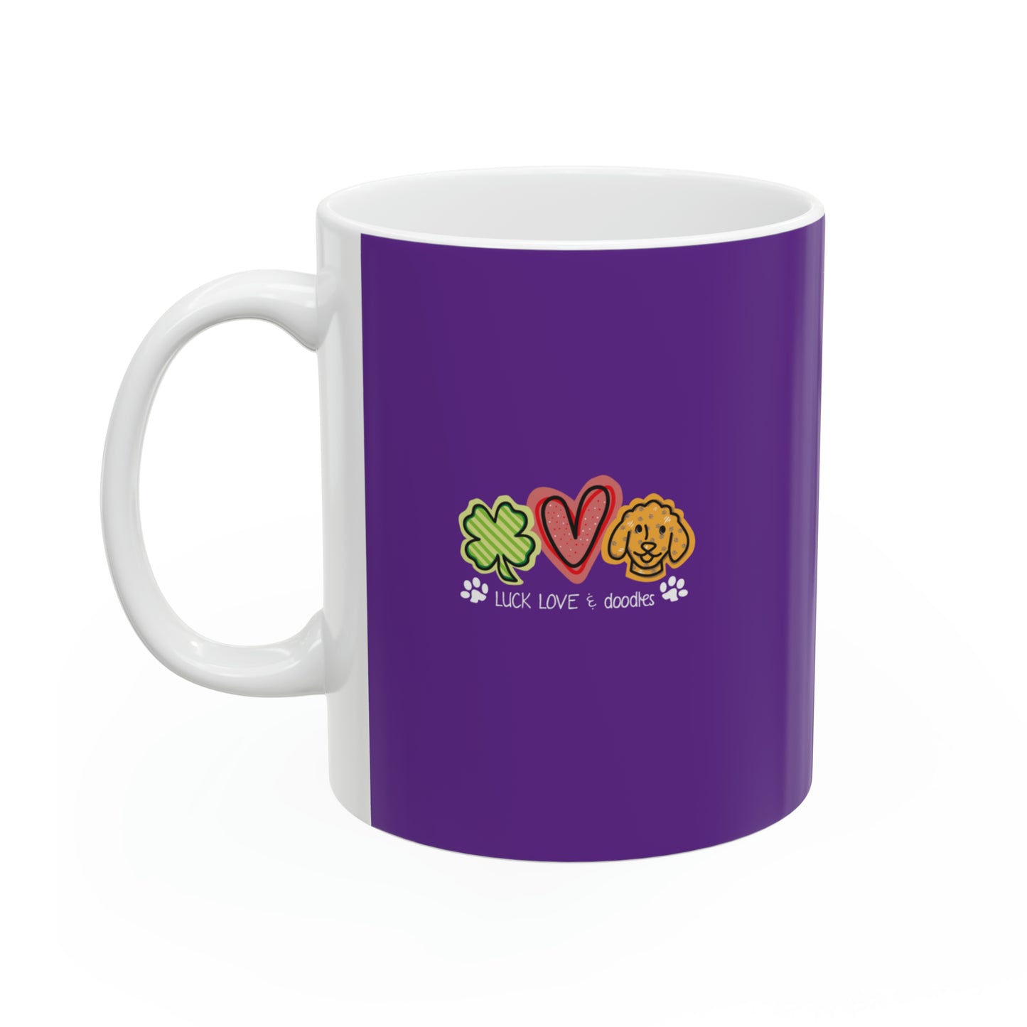 Luck, Love & Doodles Ceramic Mug, 11oz