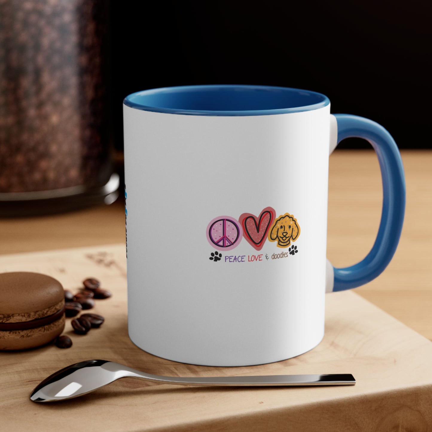 Peace, Love, and Doodles Accent Coffee Mug, 11oz